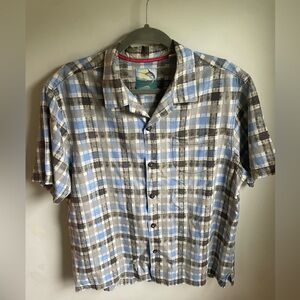 Tommy Bahama Island Zone Original Fit Silk Blend Button Up Shirt Mens Size Large